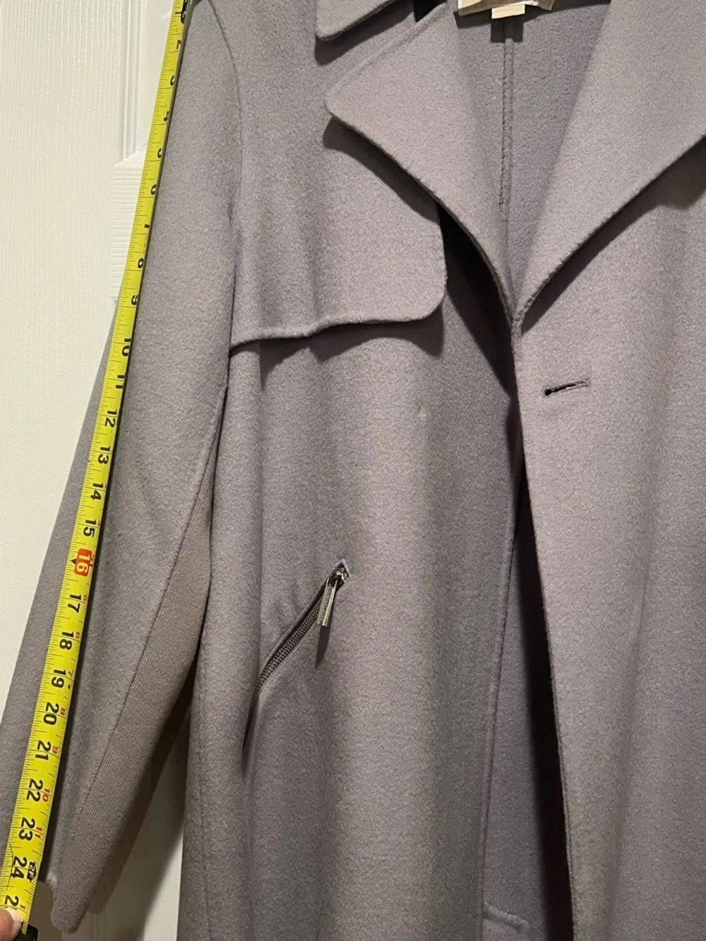 Michael Kors Wool Blend Coat NWT L Lavender Gray Long Trench Coat